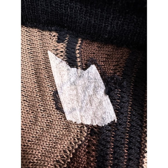 1990s vtg TUNDRA 3D KNIT COTTON SWEATER M Coogi Canada Biggie 90s Hip Hop Brown - Picture 5 of 7